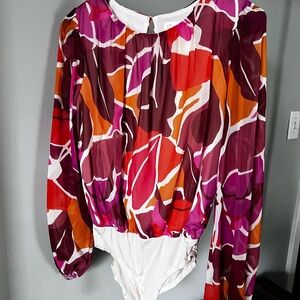 NWOT Pink Lily Blouse Bodysuit Size S